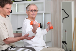 senior woman doing exercises