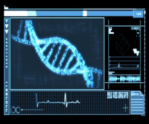 DNA Helix interface in blue
